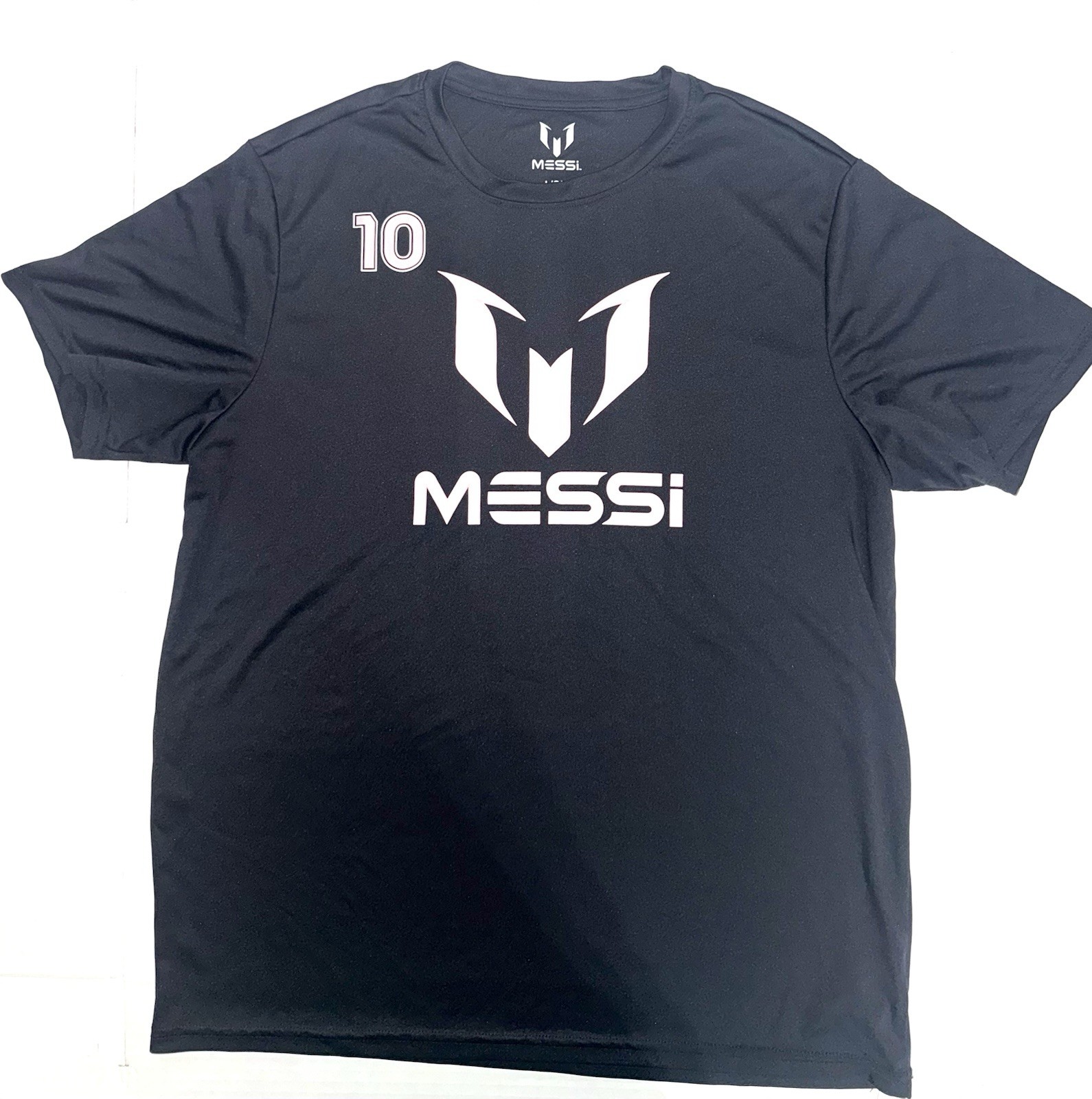 Messi Shirt Mens Large Black Pink Performance Soccer Football 10 Logo Athletic gallery