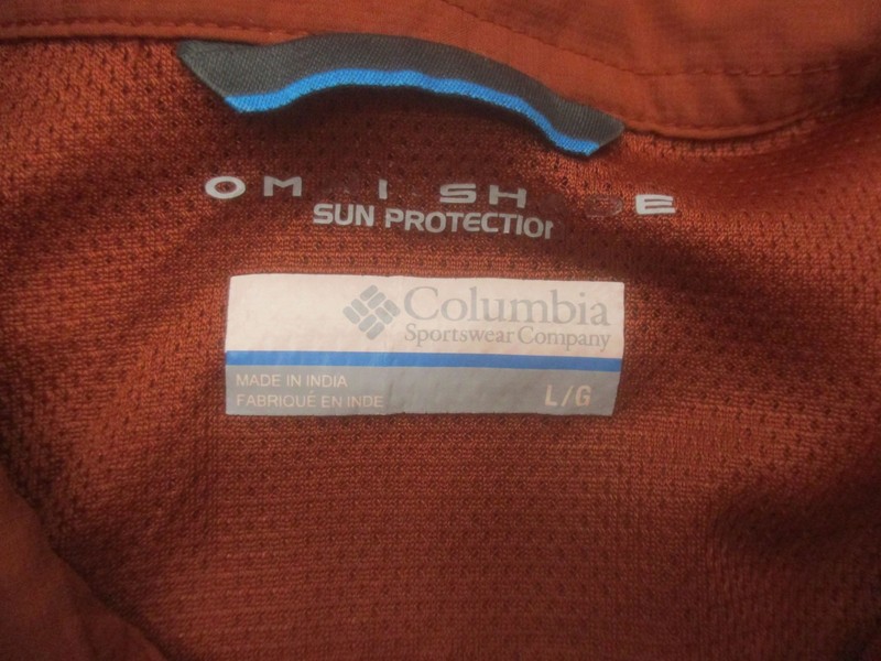Columbia Size L Men Brown Sun Protection Long Sleeve Outdoor Button Up Shirt 662 gallery