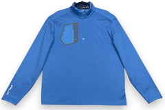 RLX Ralph Lauren Luxury Jersey Pullover Mens L Blue Golf Zip Classic Fit Shirt