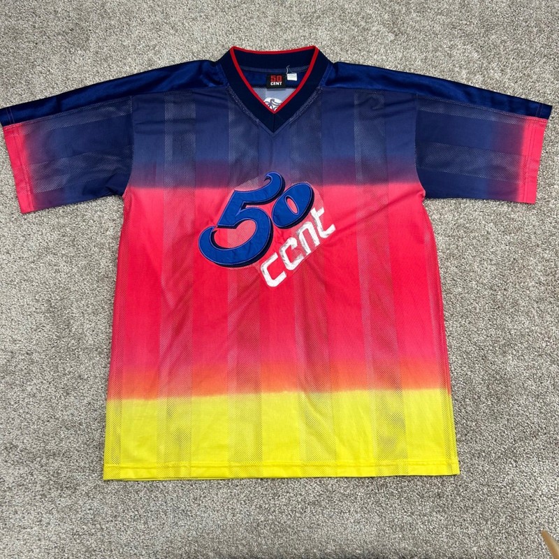 Vintage 50 Cent Jersey Multicolor Hip Hop y2k NO SIZE TAG (Large) Mesh Sewn gallery