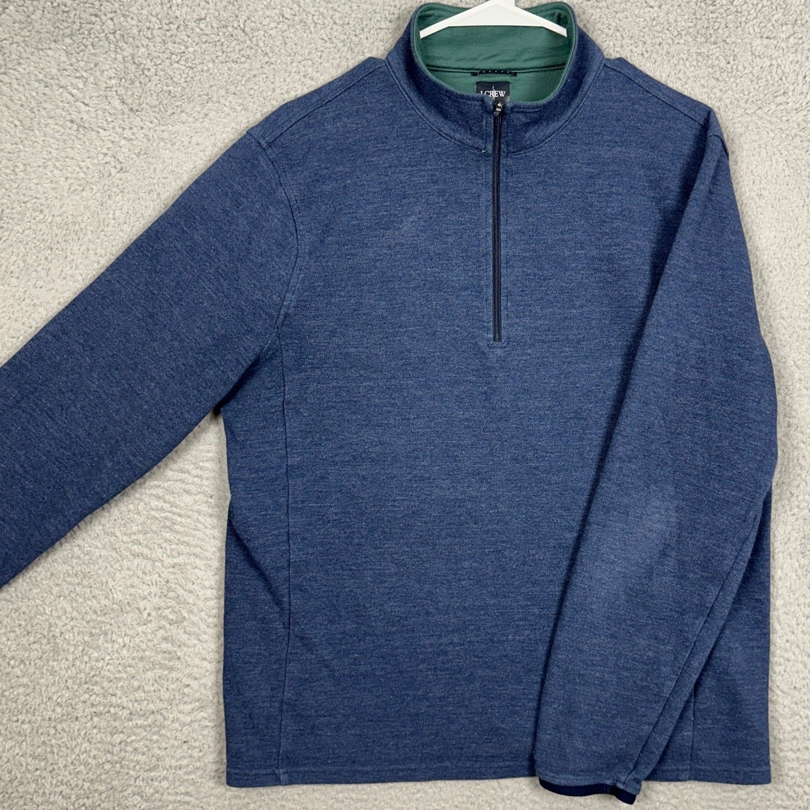 J Crew Shirt Mens Large Blue Oarsman Performance Quarter Zip Pullover Activewear gallery