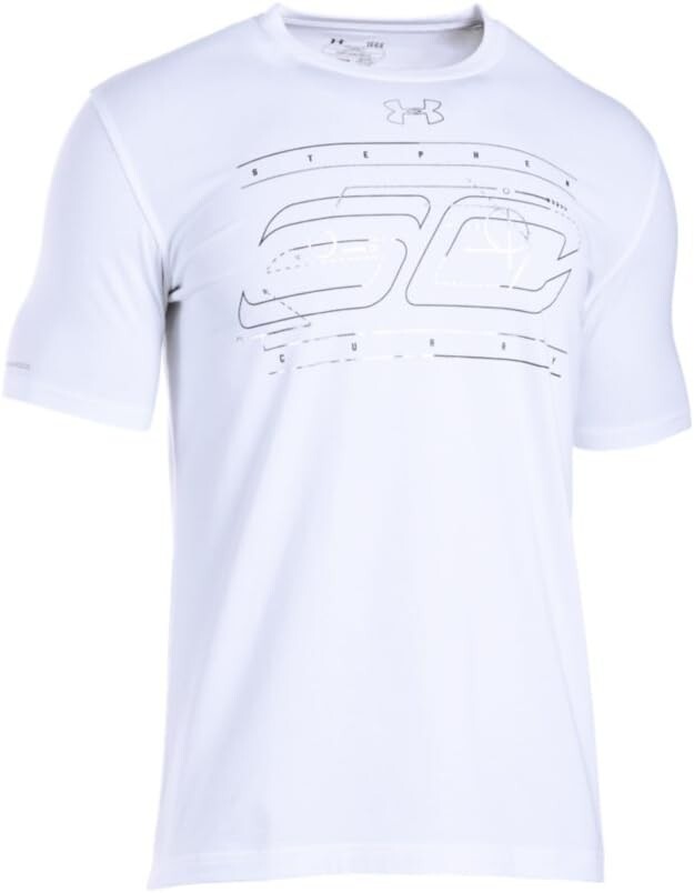 UNDER ARMOUR MEN'S SC30 MONIKER TEE SHIRT XLARGE, WHITE/SILVER/BLACK *NEW gallery