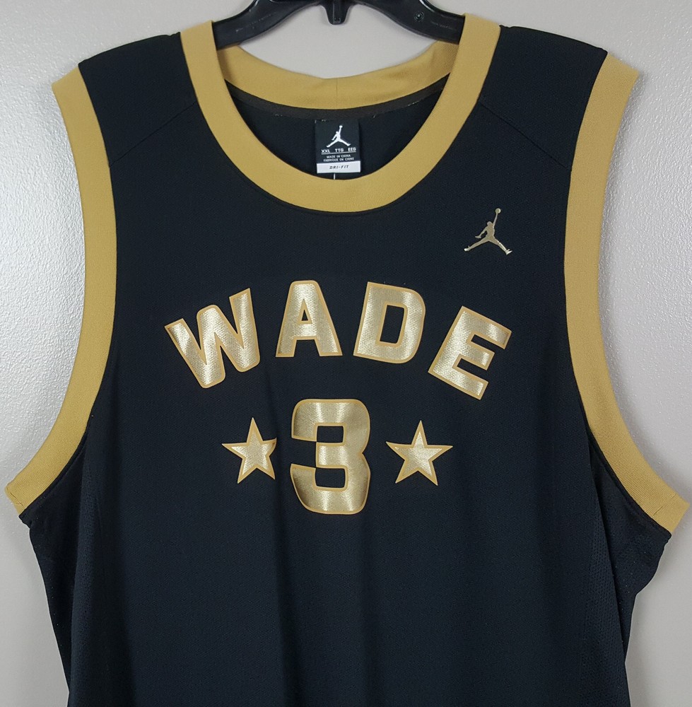 JORDAN DWAYNE WADE WADE 3 2012 FLIGHT TEAM JERSEY BLACK NEW 452269-011 SIZE 2XL