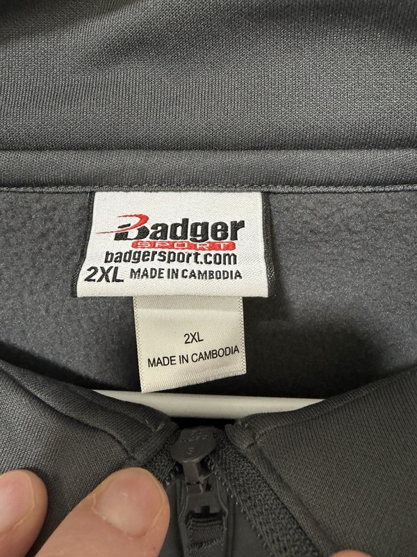 Badger Sport - Men’s - Performance 1/4 Zip Pullover - 2XL - Gray - F Logo gallery