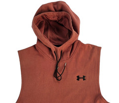 Under Armour Project Rock Sleeveless Hoodie Men’s Small Cinna Red Terry Gym UA S
