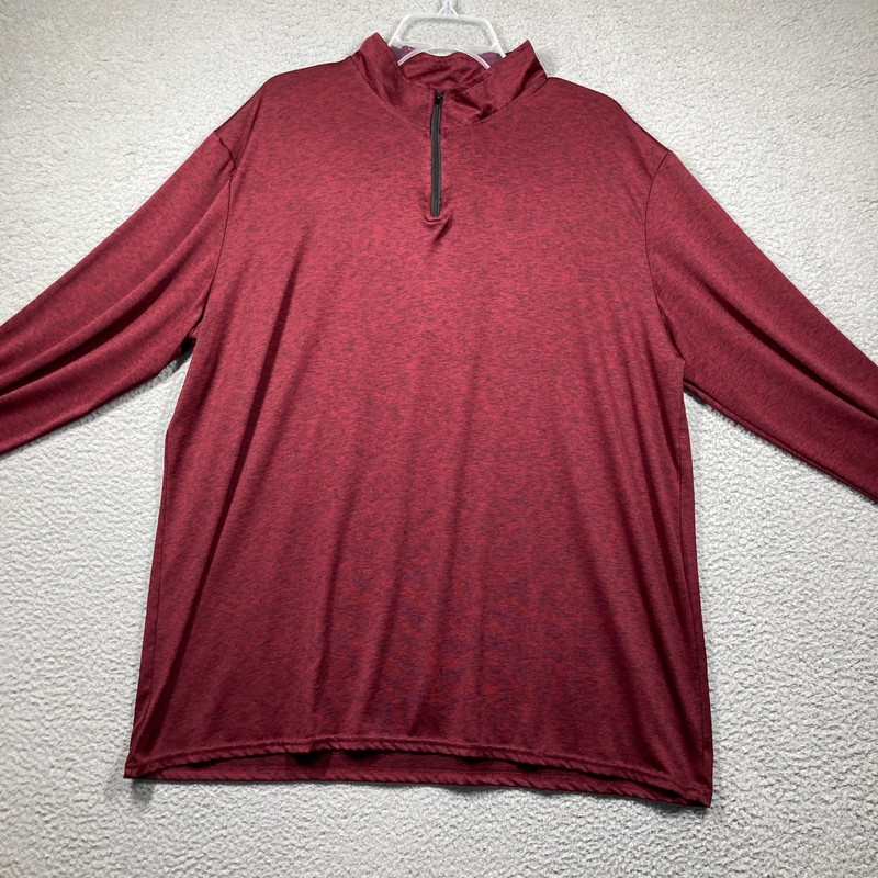 Real Essentials Tops Men's XL Lot of 2 Gray/Red 1/4 Zip Long Sleeve Lightweight gallery
