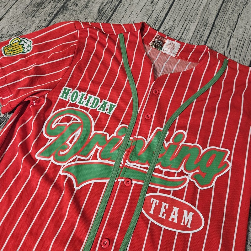 Spencers Baseball Jersey Medium Holiday Drinking Team Christmas Mens Xmas Crawl gallery