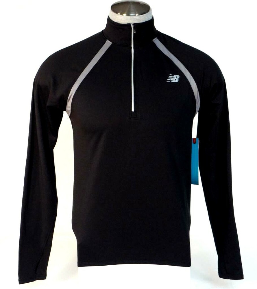 New Balance NB Dry NB Heat Black 1/2 Zip Long Sleeve Running Shirt Men's NWT