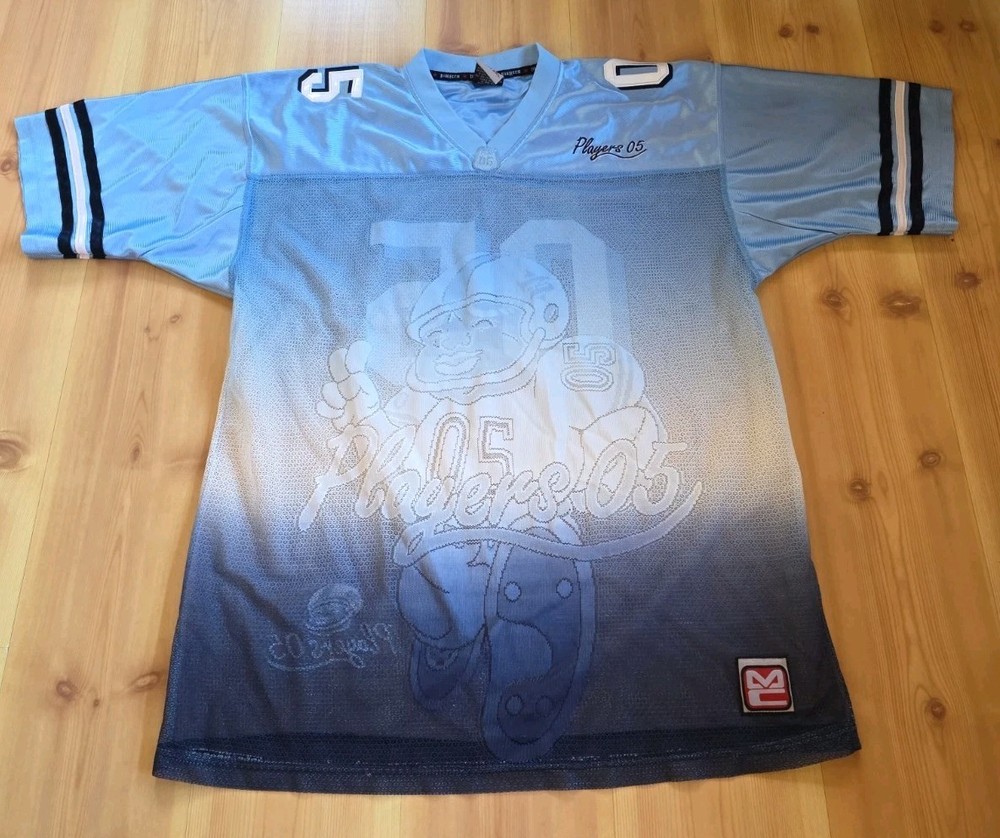 Y2K Mens Club Players 05 Blue Football Jersey Size XXXL