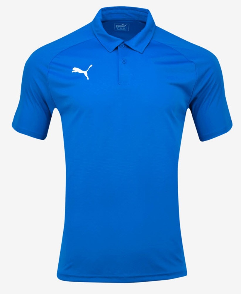 PUMA Men LIGA Side-Line Shirts S/S Soccer Jersey Blue Tee Top GYM Shirt 65560802