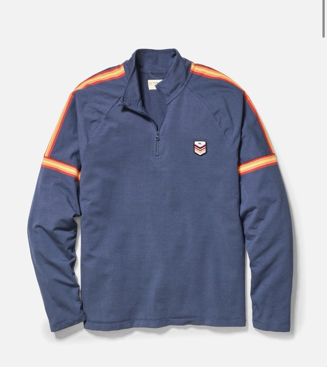 Marine Layer Archive 1/4 Zip Pullover Mens Size XXL Blue Stripe Very Soft NWT gallery