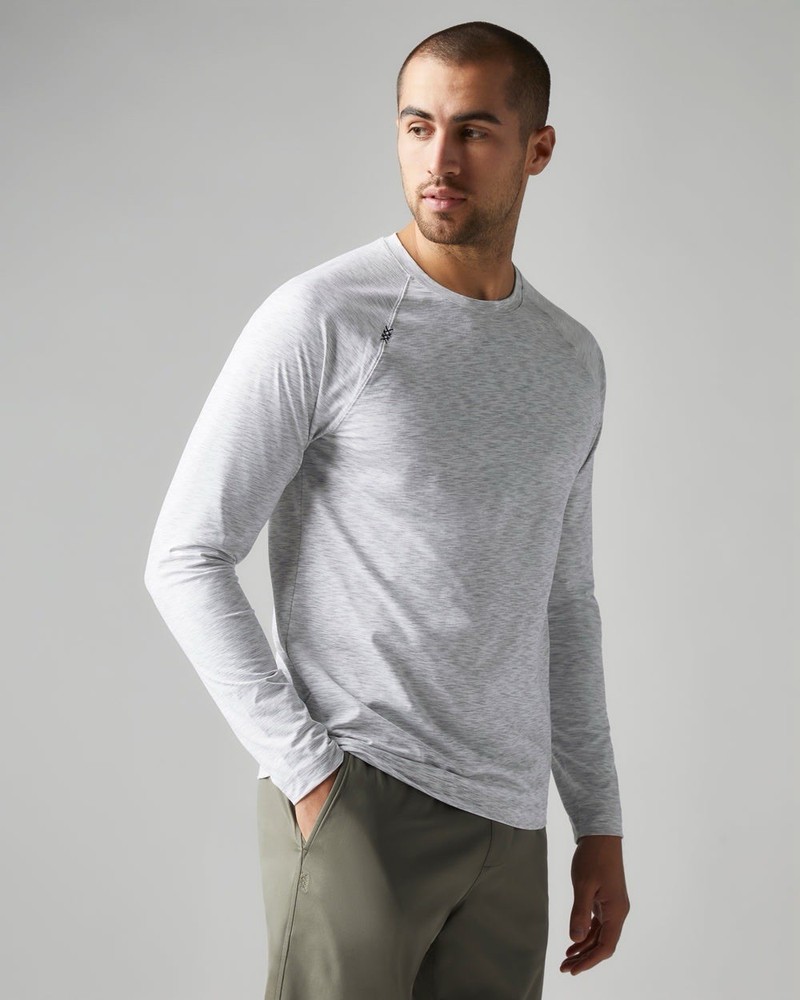 Rhone Reign Long Sleeve Men’s 2XL Performance Shirt Wicking UV Anti-Odor Gray