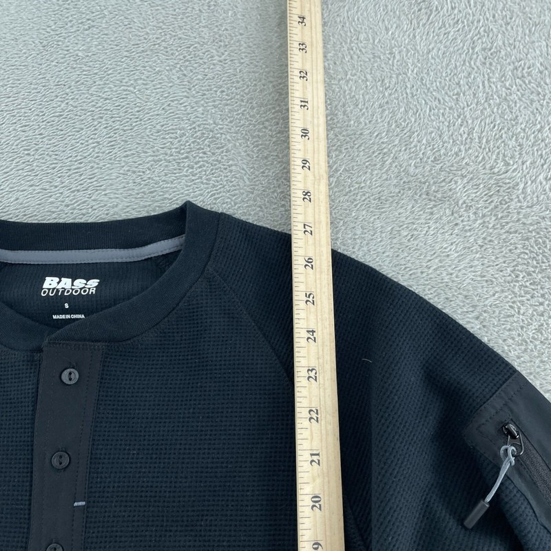 Bass Outdoor S Black Beauty Performance Long Sleeve Shirt Waffle NWT 5716 gallery