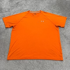 Under Armour Heatgear Tech Active T-Shirt Mens XL Orange Short Sleeve Crew Tee