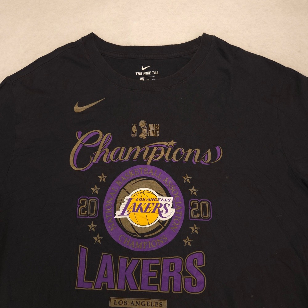 Nike LA Lakers 2020 Champions Short Sleeve Basketball Shirt Mens Size 2XL Black