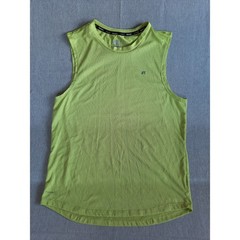 Russell Men Medium Training Fit Performance Stretch Apple Green Logo Tank Top