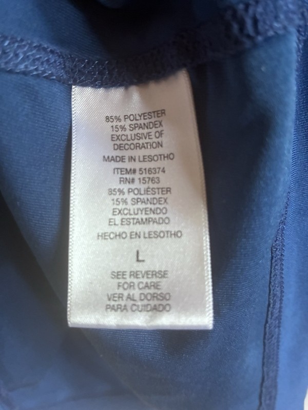 Champion Double Dry Long Sleeve Blue Shirt Polyester Spandex Mens Large gallery