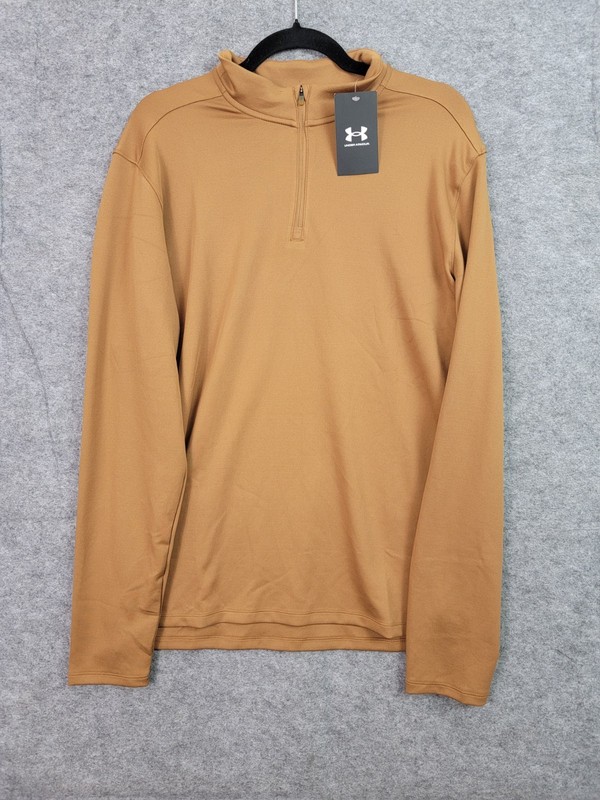 Under Armour Movement 1/4 Zip Lightweight Shirt Light Brown Size M gallery