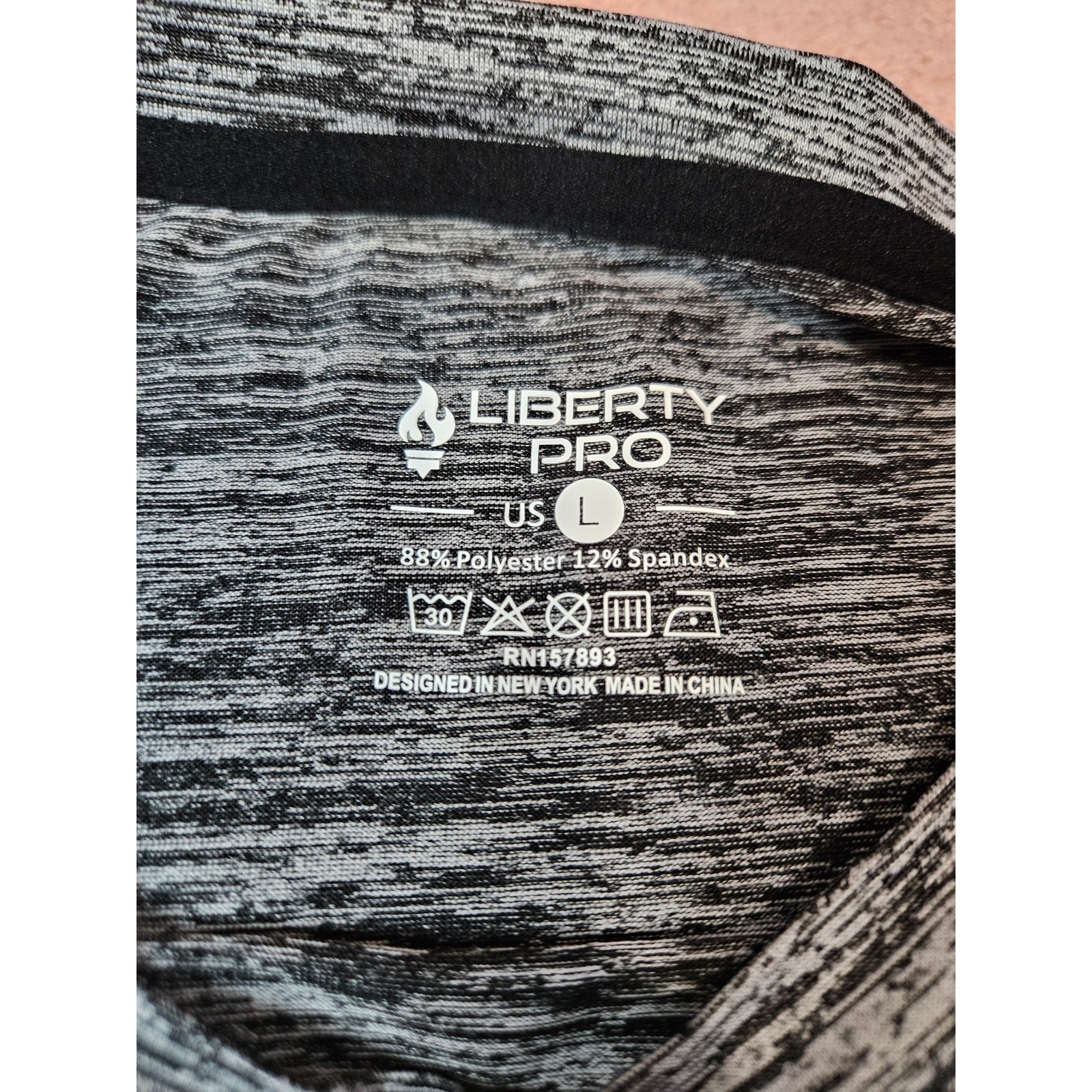 Liberty Pro Men's Size L Gray Space Dye Athletic Performance T-Shirt gallery