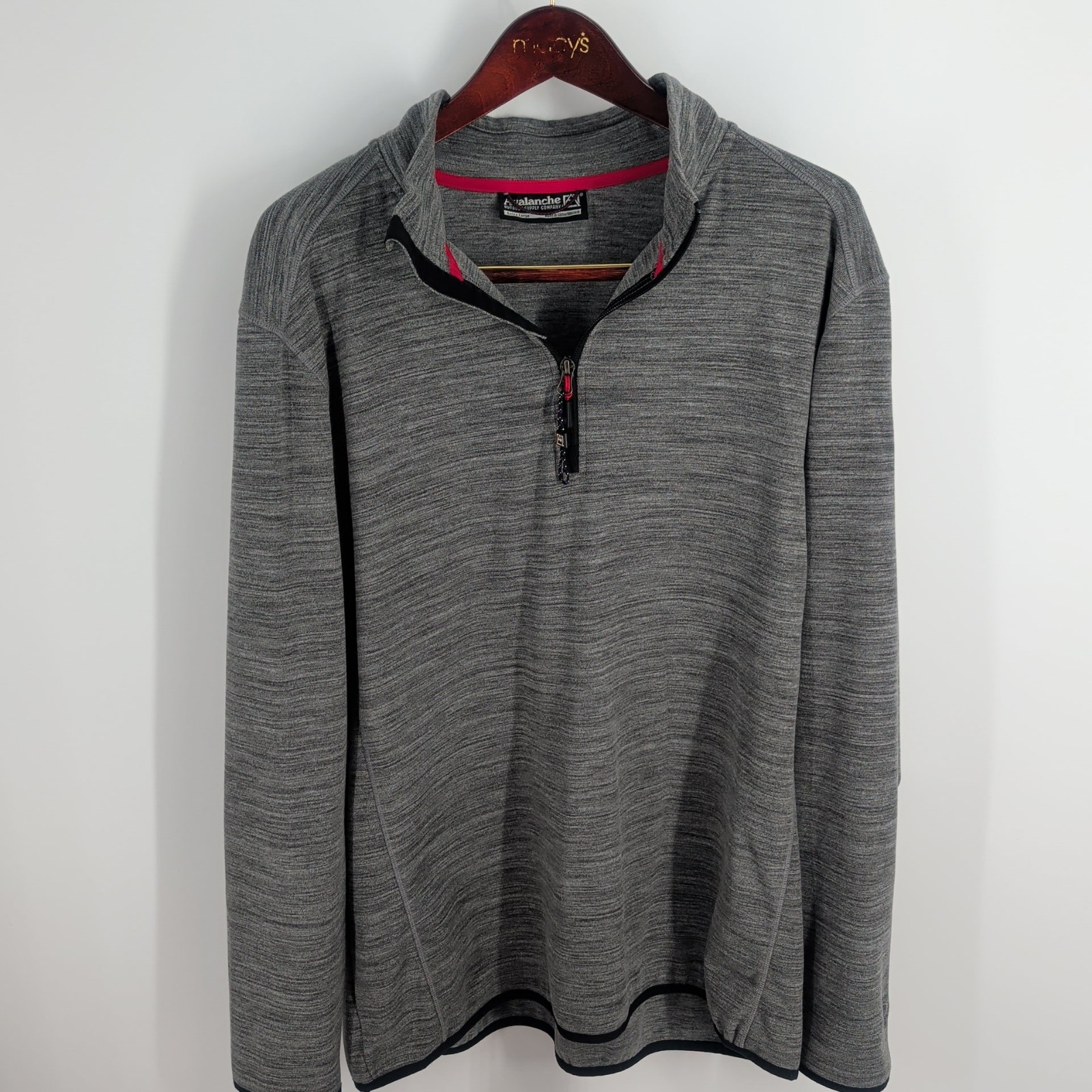 Avalanche Long Sleeve Mock Neck Outdoor Quarter Zip Pullover Top Gray Size XL gallery