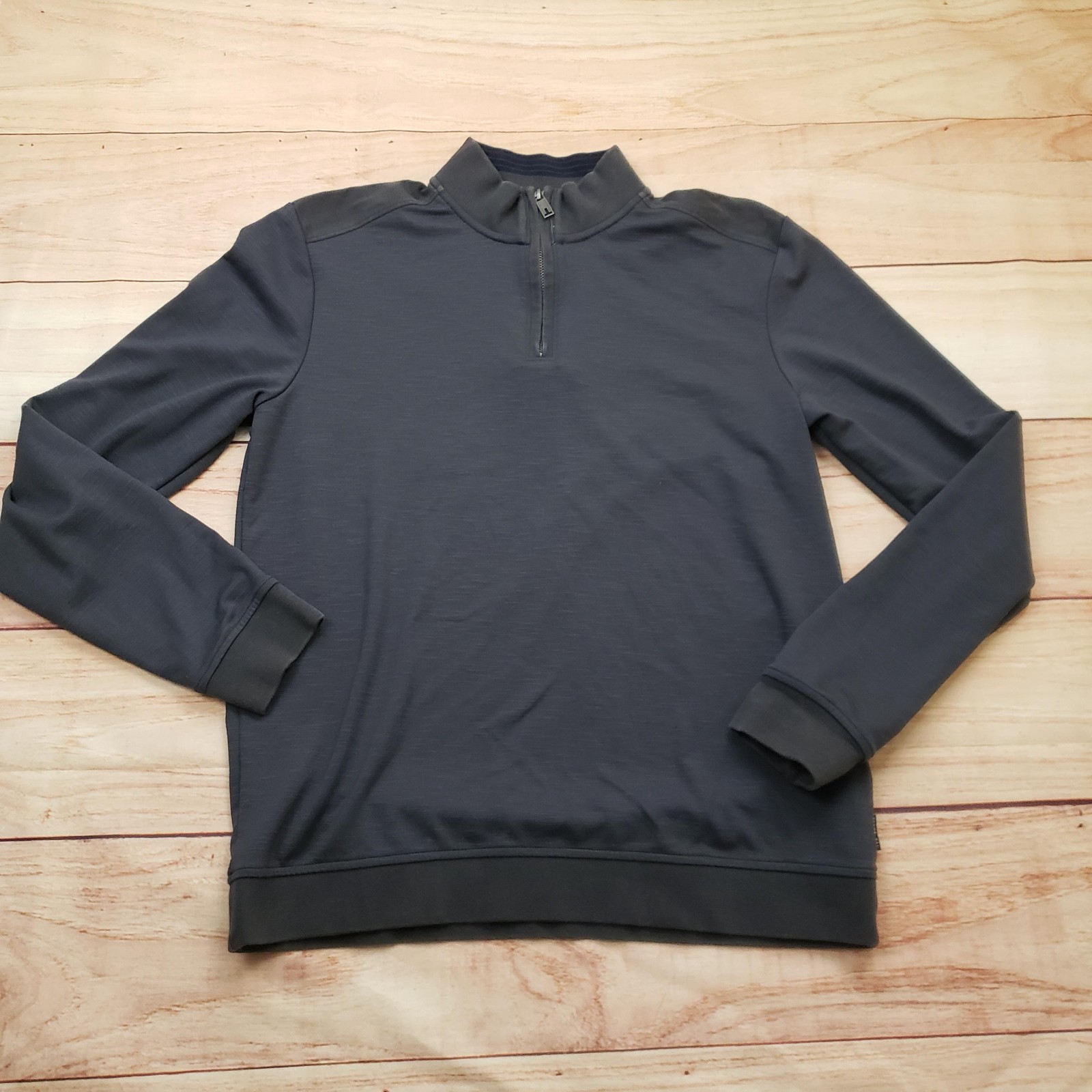 Ted Baker Pullover Shirt Mens Medium Gray 1/4 Zip Mock Neck Stretch Casual Adult gallery