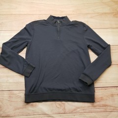 Ted Baker Pullover Shirt Mens Medium Gray 1/4 Zip Mock Neck Stretch Casual Adult