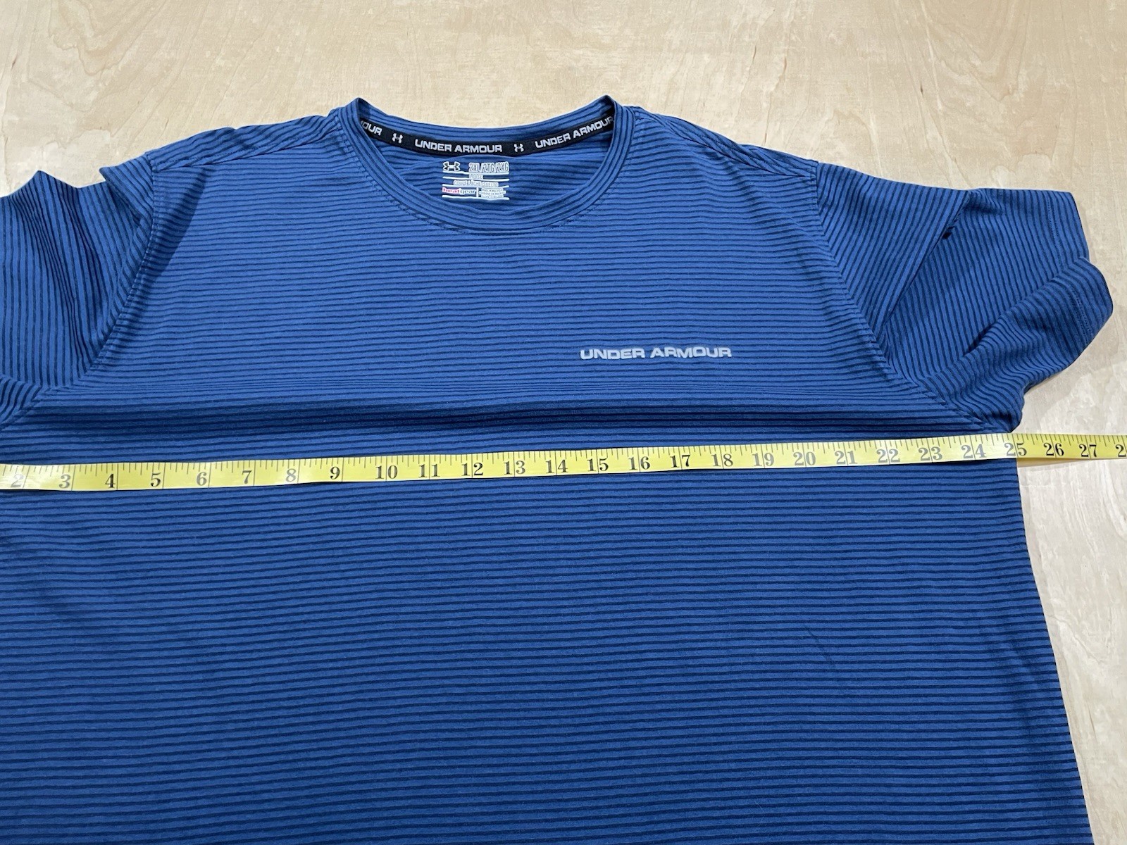 Under Armour Mens 2XL Workout T-Shirt Blue Crew Neck Gym Lightweight gallery