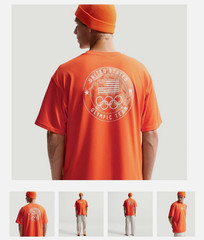 New Large Men’s Nike ACG Team USA Dri-Fit Shirt Orange IQ2718-819 in hand