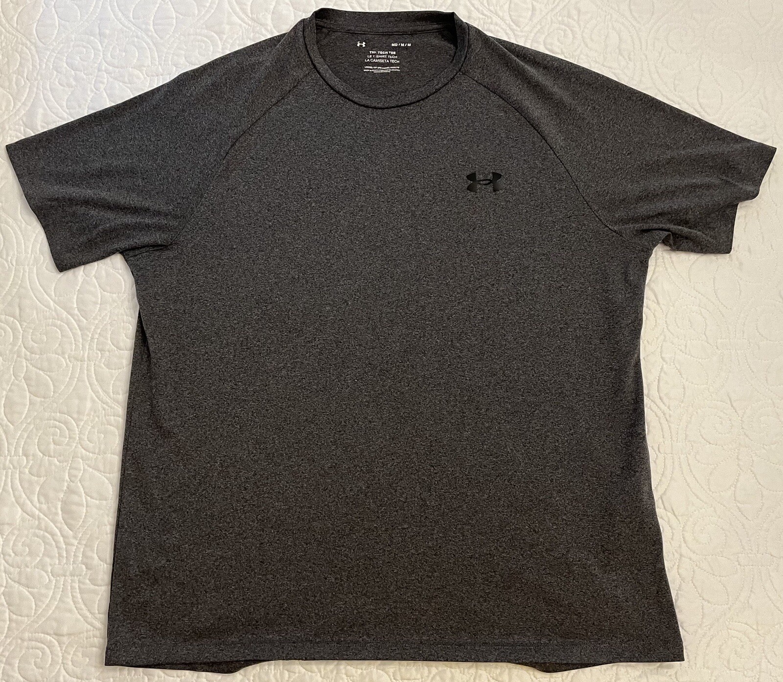 Under Armour The Tech Tee Crew Neck S/S Stretch T-Shirt Men’s Size M Dark Gray gallery
