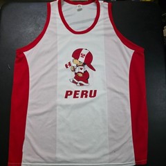 Vintage Peru Tank Top XXXL Cartoon Mascot Red White Sleeveless Soccer Shirt