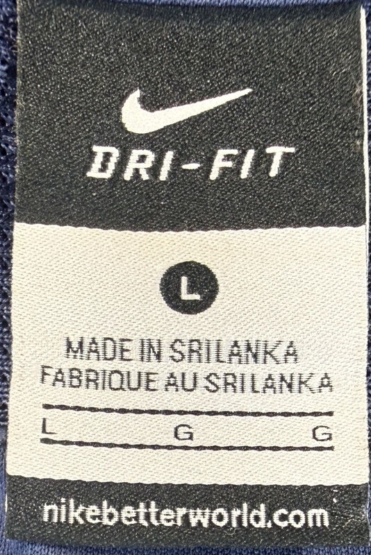 Nike Dri-FIT Soccer Jersey Men’s Large Navy Black Blue Mesh Short Sleeve gallery