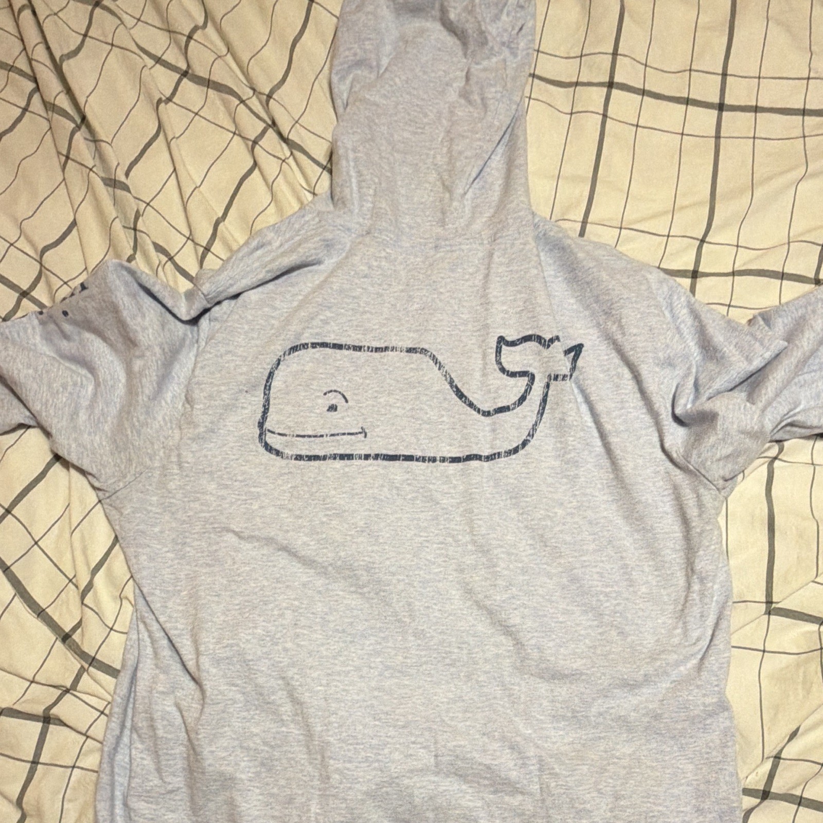 Vineyard Vines Men’s Gray Hooded Pullover Long Sleeve Cotton Whale Logo Tee L gallery