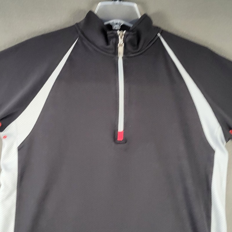 Alo 1/4 Zip Pullover Mens Medium Performance Club Logo Black Gray Gym Athleisure gallery