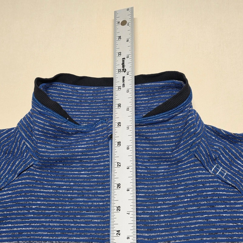 Lululemon Mens XL Blue Striped 1/4 Zip Pullover Long Sleeve Athletic Sweatshirt gallery