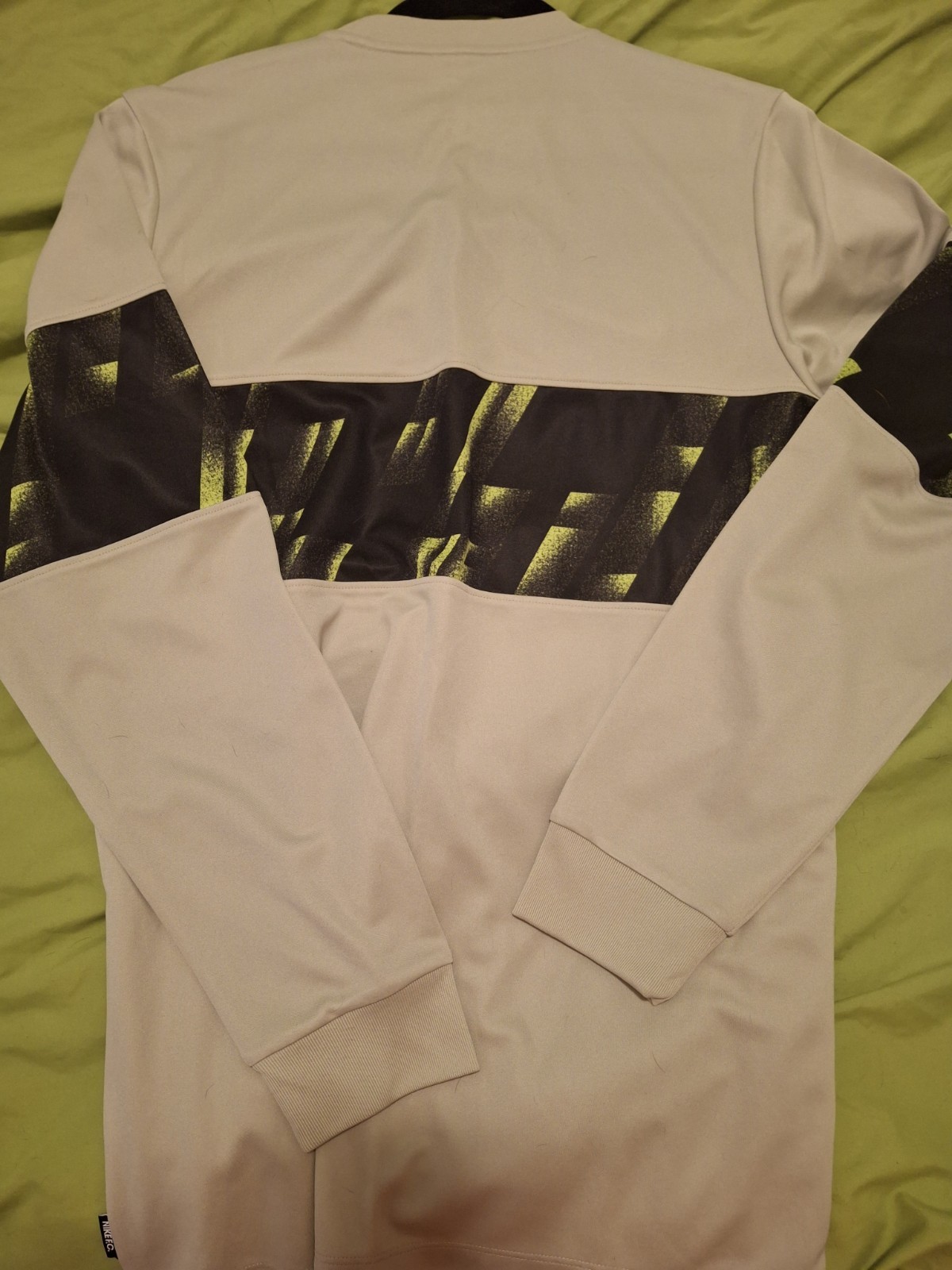 Nike Men's Pullover Sweatshirt Crew Neck L White/Black/Yellow Graphic Logo gallery