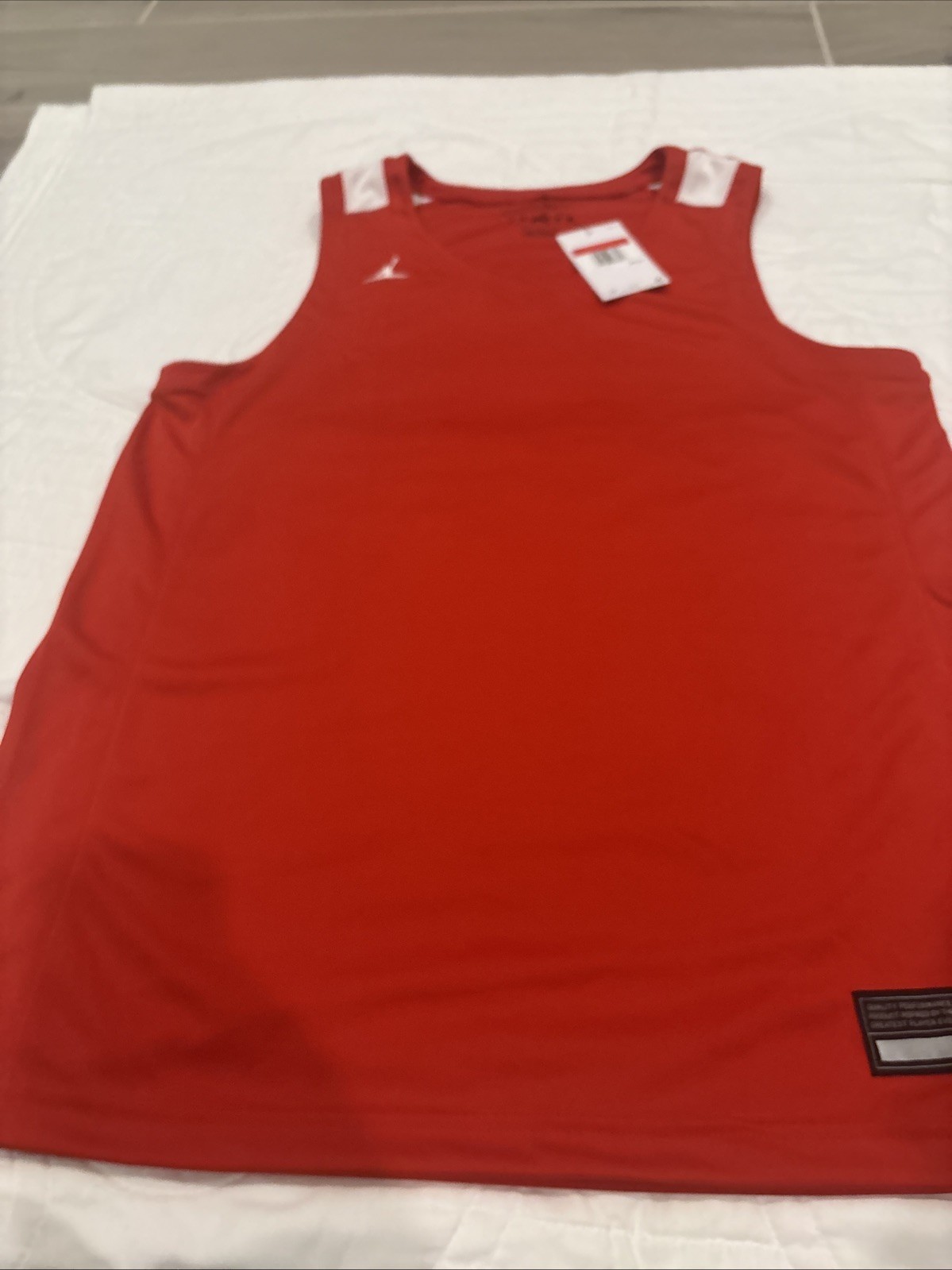 Jordan Large Stock Overtime Basketball Jersey Red/White FQ5296-657 NWT $47 gallery