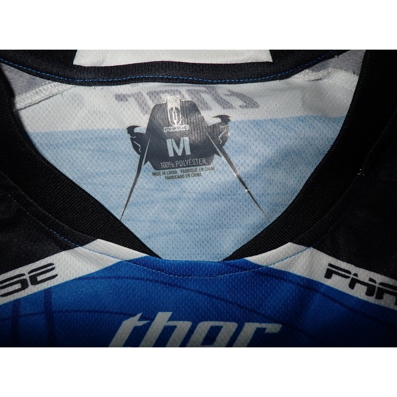 Thor Phase Jersey Shirt Men M Blue Motocross MX Racing Long Sleeve Dirt Bike y2K gallery