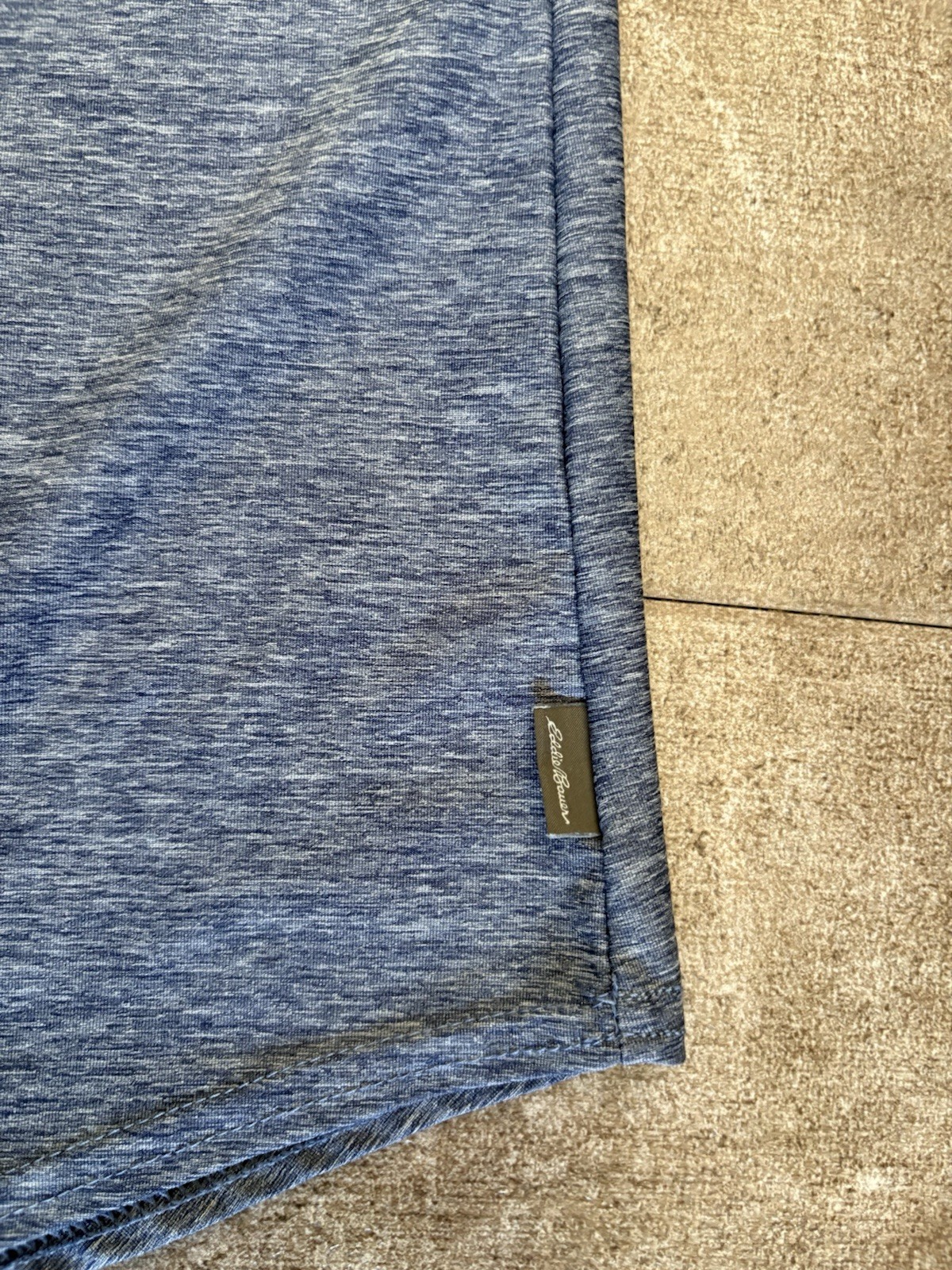 Eddie Bauer Blue Heathered Stretch Tank Top Logo Crew Neck Polyester Small gallery