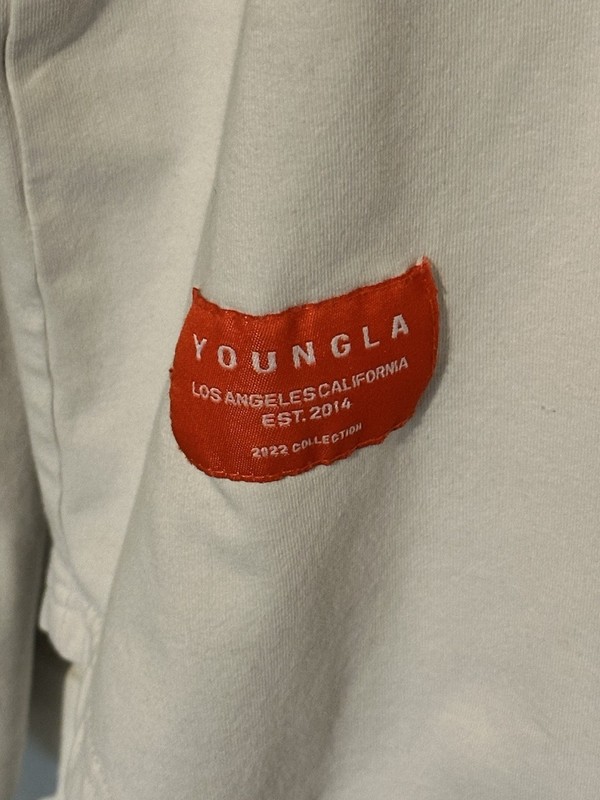YoungLA Samurai Shirt Size Medium White Long Sleeve Gym Workout Athletic Men's M gallery