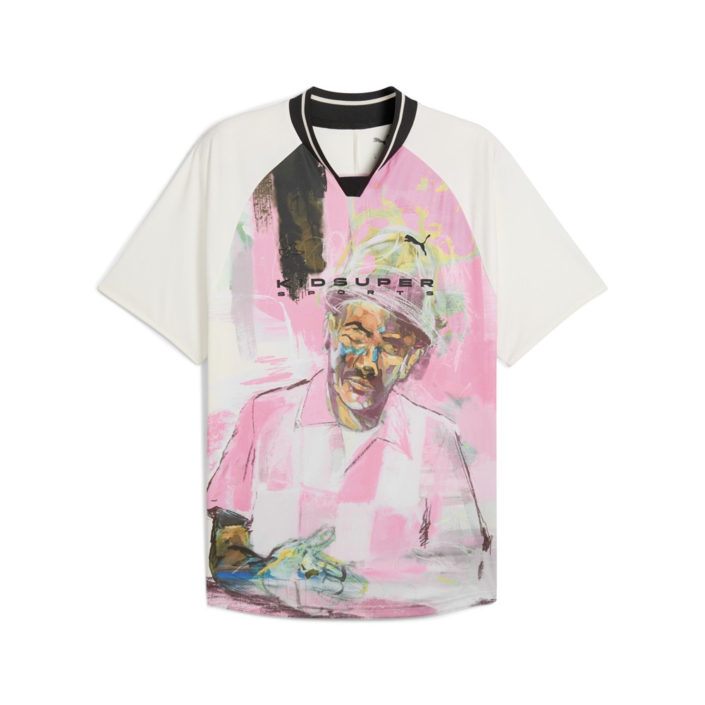 PUMA Ks Graphic VNeck Short Sleeve Replica Jersey Mens White 62951276 gallery