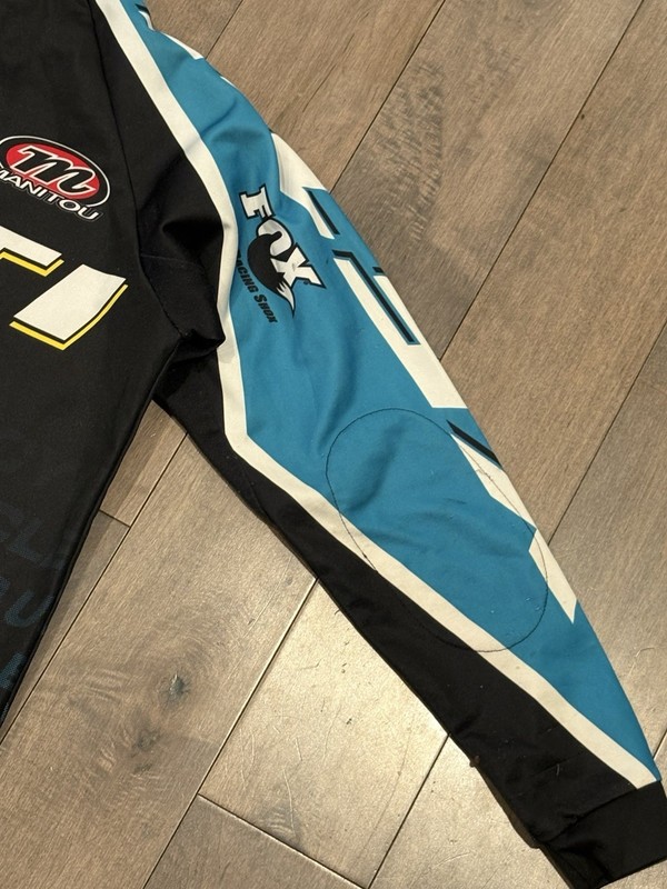 Yeti Cycling Jersey Shirt Mens Small Blue Yellow Rider Signed Voler gallery