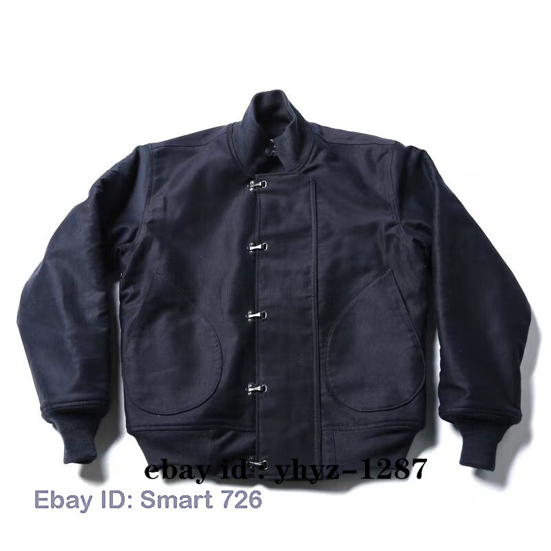 Navy Deck Hook Jacket Vintage Winter Usn Overalls Jacket Dark Blue Fashion New gallery