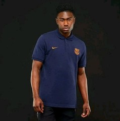 NIKE FC BARCELONA POLO SHIRT MEN’S UK S ‘OBSIDIAN’ – 886781 451