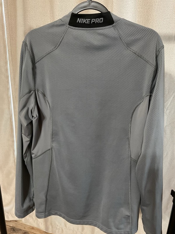 Nike Pro Hyperwarm Men's L Gray Fitted 1/4 Zip Mock Neck USA Olympic Team gallery