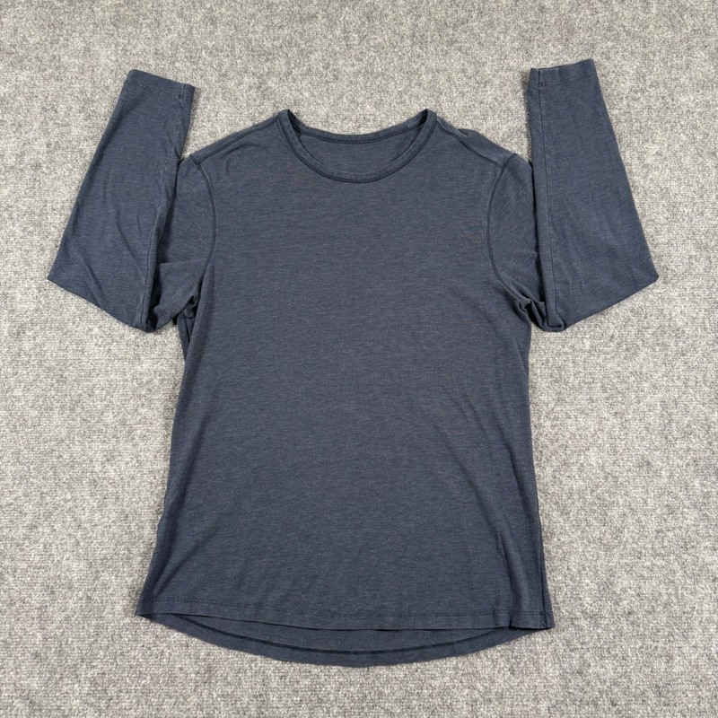 Lululemon Commission Shirt Small Long Sleeve Gray Athletic Training Casual Men's gallery