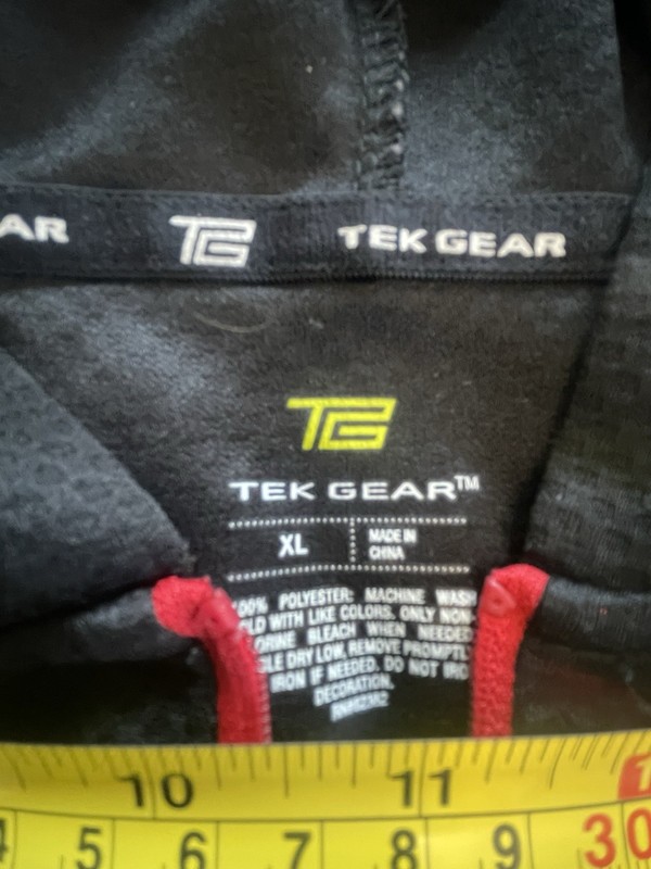 Tech Gear Black With Red Quarter Zip Lightweight Pullover. Size YXL Barely Worn gallery