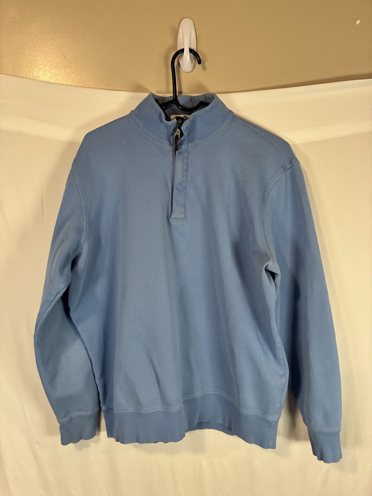 Fairway & Greene Pima Cotton Sweater Men's L Golf 1/4 Zip Performance Blue gallery