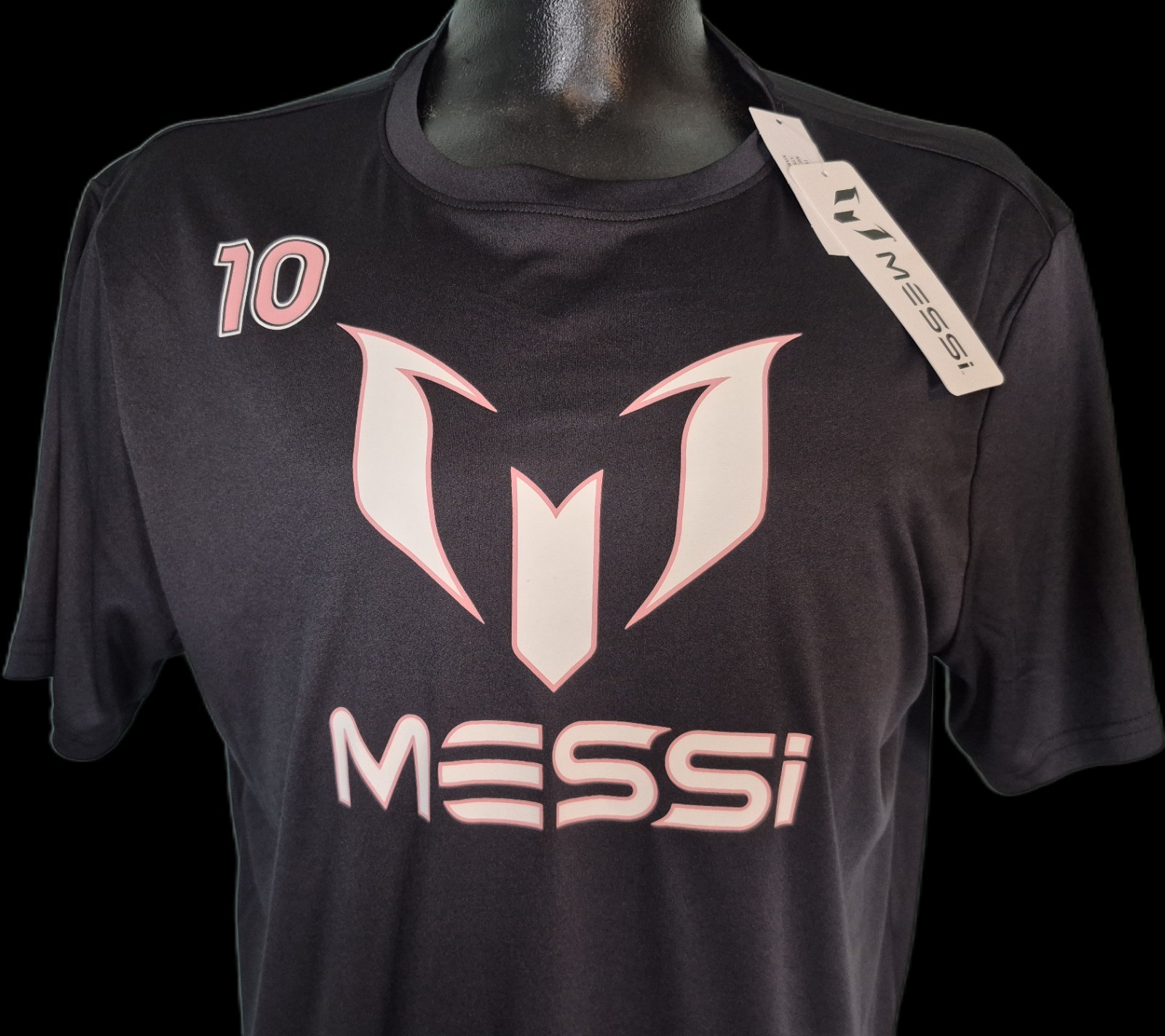 Messi #10 Men's Black Performance Athletic Soccer T-Shirt Jersey Style XL gallery