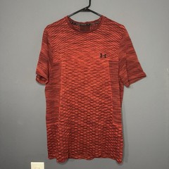 Under Armour Shirt Mens L Red Vanish Tee Crew Neck Performance Gym Training