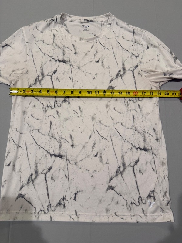 Old Navy Active Core Go Fresh White Marble Print Long Sleeve Shirt Mens M gallery